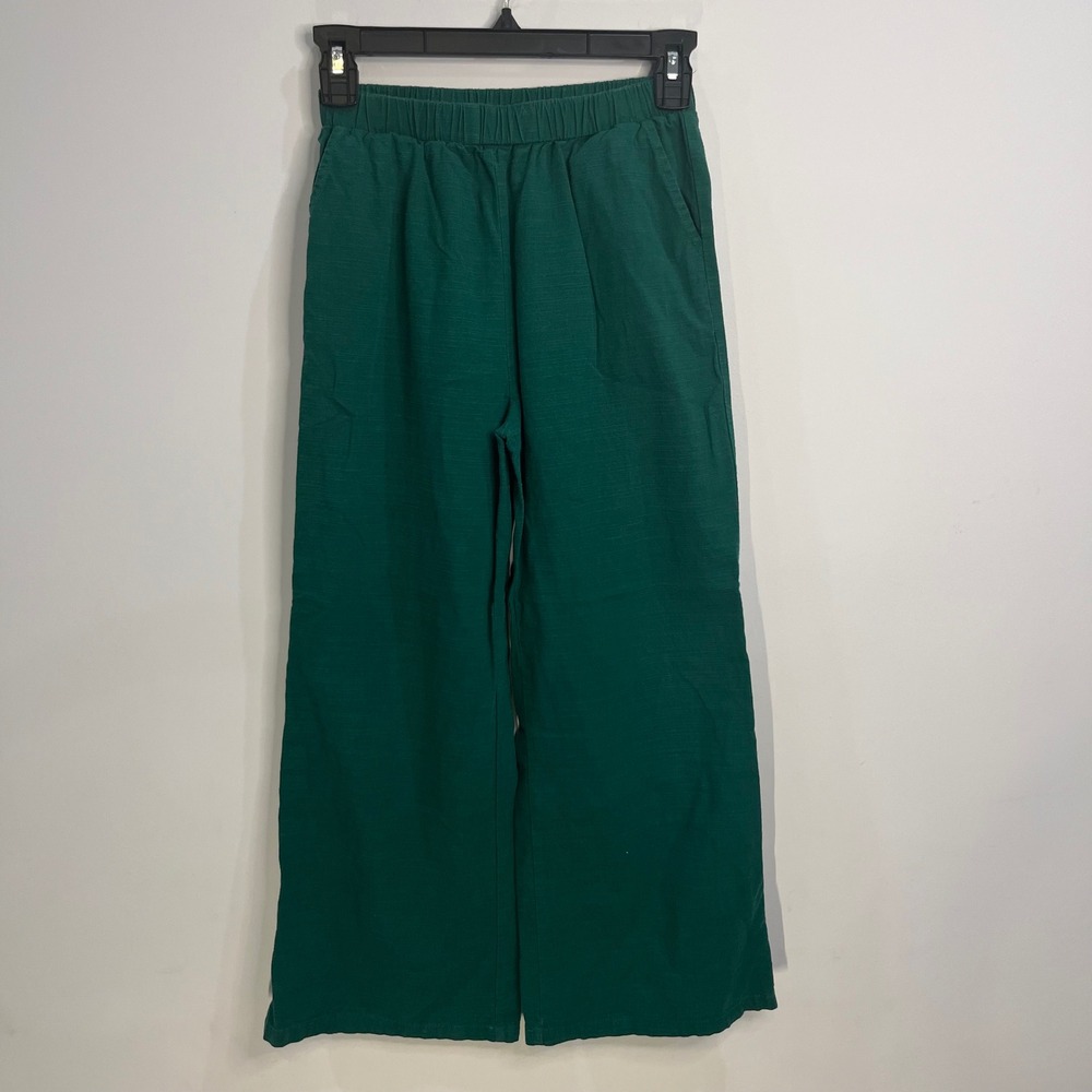 PatPat Girls Forest Green Wide Leg Textured Trousers Size 11-12Y - B026